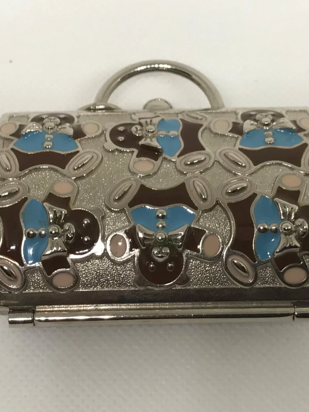 Vintage Judith Lieber for Neiman Marcus Teddy Bear Mini Purse Coin Pill Box